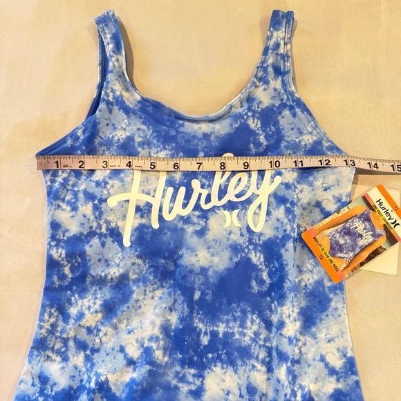 Hurley Swimsuit Blue Tie Dye One Piece Junior Girls Size 12 - Picture 4 of 8
